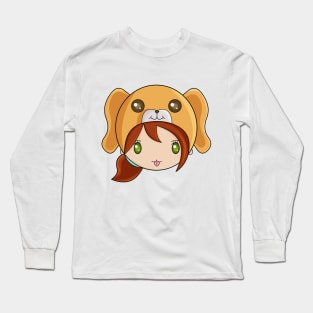 Cute Dog Hat Girl Long Sleeve T-Shirt